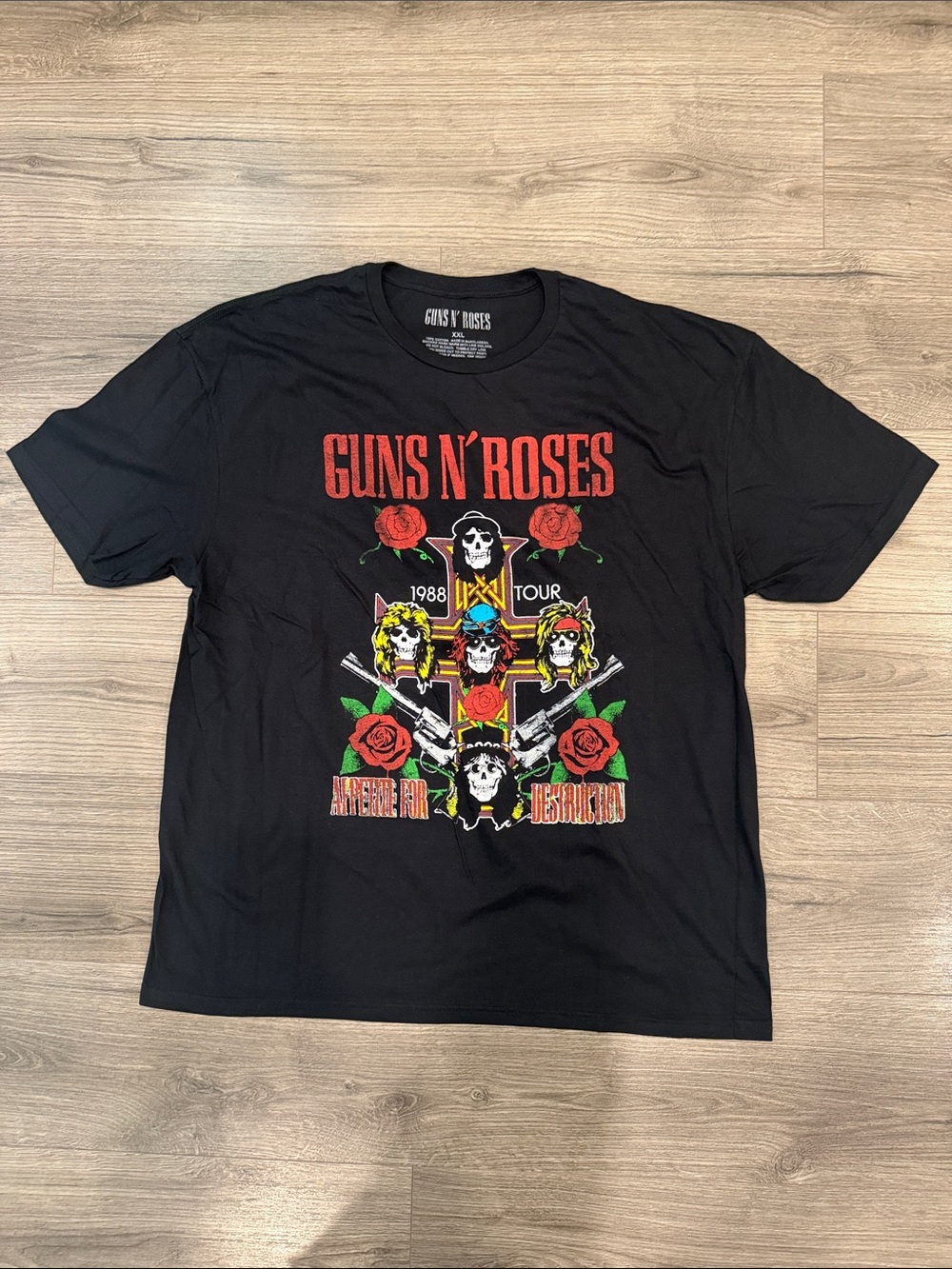 Guns N’ Roses 1988 Tour Appetite For Destruction Band Tee Shirt Men’s Size XXL